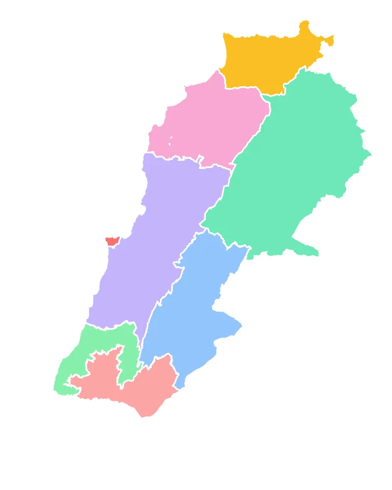 Lebanon map without south